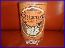 Oilzum Motor Pennsylvaniia Oil & Lubricants 5 Quart Can Original Vintage