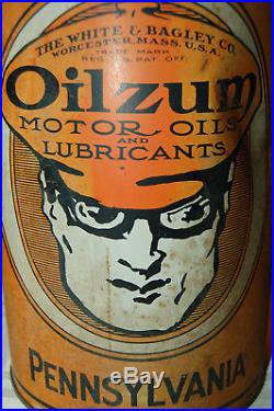 Oilzum PENNSYLVANIA Oil 5 Quart Can Vintage Top & Bottom Intact W S. A. E. 10