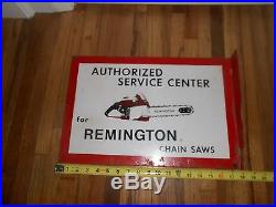 Old Vintage Metal Remington Chainsaw Chain Saw Gas Oil Flange Advertising Sign