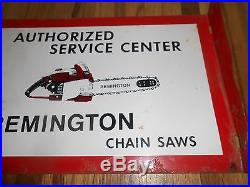 Old Vintage Metal Remington Chainsaw Chain Saw Gas Oil Flange Advertising Sign