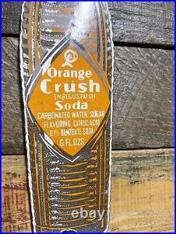Orange Crush Vintage Porcelain Sign Gas & Oil Soda Bottle Beverage Advertising