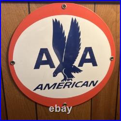 Original AMERICAN AIRLINES 14 Porcelain Advertising Sign Vintage In Great Cond Original AMERICAN AIRLINES 14 Porcelain Advertising Sign Vintage In Great Cond