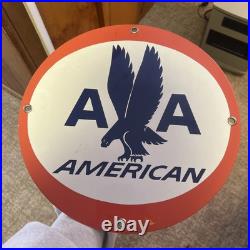 Original AMERICAN AIRLINES 14 Porcelain Advertising Sign Vintage In Great Cond Original AMERICAN AIRLINES 14 Porcelain Advertising Sign Vintage In Great Cond