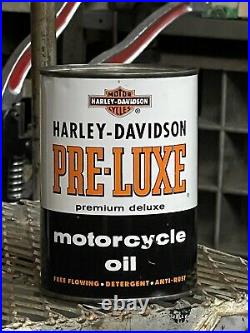 Original HARLEY-DAVIDSON PRE-LUXE Oil Can Regular Heavy 105 SAE 60 VTG RARE