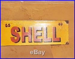 Original Old Vintage Rare Shell Oil Ad Porcelain Enamel Sign Board Collectible