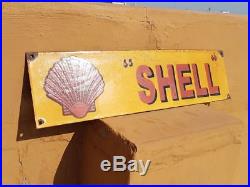 Original Old Vintage Rare Shell Oil Ad Porcelain Enamel Sign Board Collectible