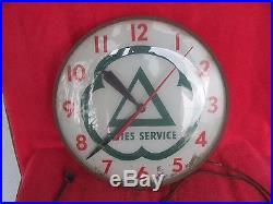 Original Pam Clock Cities Service Gas & Oil Station Advertising Sign Vintage