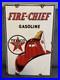 Original Vintage 1940 Texaco Fire Chief Gasoline Porcelain Pump Plate Dated 3-40