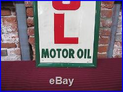Original Vintage Ask For Castrol Motor Oil Embossed Vertical Tin Sign 70 x 16
