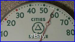 Original Vintage Cities Service Advertising Thermometer Sign Gas Oil and Garage