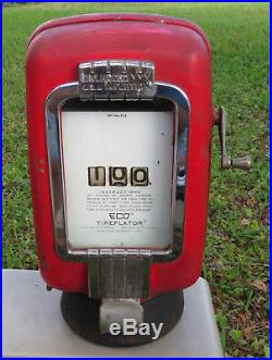 Original Vintage ECO Tireflator Air Meter #97 Bennett Pump Wall/Post Gas Oil