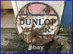 Original Vintage Enamel Sign Dunlop Stock Motoring/ Oil Interest 30 Inches
