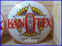 Original & Vintage Kanotex Gas Pump Lenses For Gill Body Globe Oil Advertising