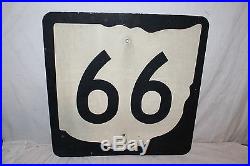 Original Vintage Route 66 Highway Gas Oil 24 Metal Road Sign