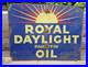 Original Vintage Royal Daylight Oil Double Sided Enamel Sign 1935