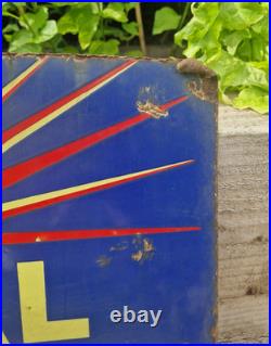 Original Vintage Royal Daylight Oil Double Sided Enamel Sign 1935 Original Vintage Royal Daylight Oil Double Sided Enamel Sign 1935