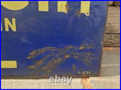 Original Vintage Royal Daylight Oil Double Sided Enamel Sign 1935 Original Vintage Royal Daylight Oil Double Sided Enamel Sign 1935