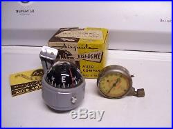 Original vintage 50s Airguide Compass with US GAUGE tire tester gm auto parts amc
