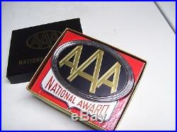 Original vintage nos mint 50s AAA award license plate topper auto emblem gm kit