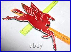 PEGASUS MOBILE GAS 10 x 7 Genuine VINTAGE PORCELAIN SIGN DEALERSHIPMOTOR OIL