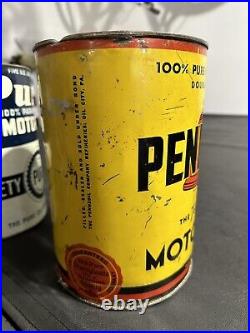 PENNZOIL Owl 5 Quart Vintage Oil Can 100% Pure Pennsylvania Original Oil