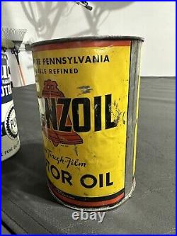 PENNZOIL Owl 5 Quart Vintage Oil Can 100% Pure Pennsylvania Original Oil