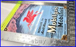 Pegasus Mobilgas Mobiloil 12 Genuine VINTAGE PORCELAIN SIGN DEALERSHIPMOTOR OIL