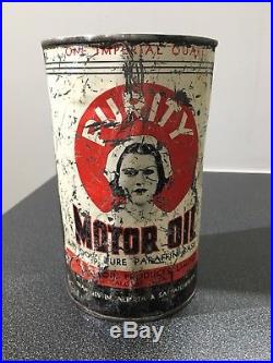 Purity 99 Nurse Imperial Quart Can Very Rare Collectible Vintage Oil Can