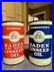 RARE 1930's x2 VINTAGE CANADIAN OIL BADEN IMPERIAL QUART CAN FULL