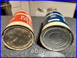 RARE 1930's x2 VINTAGE CANADIAN OIL BADEN IMPERIAL QUART CAN FULL