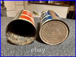 RARE 1930's x2 VINTAGE CANADIAN OIL BADEN IMPERIAL QUART CAN FULL