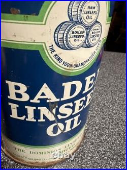 RARE 1930's x2 VINTAGE CANADIAN OIL BADEN IMPERIAL QUART CAN FULL
