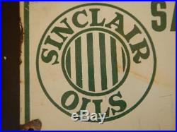 RARE EARLY Sinclair Oil / Gas Vintage Porcelain Lease Sign PRE DINO