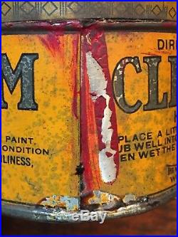 RARE Early 1900s Vintage OilZum Man Motor Oil CleanZum Old Graphic Tin Oil Can