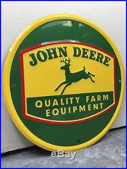 RARE! John Deere Vintage Embossed Metal Sign Case Porcelain Tractor Oil