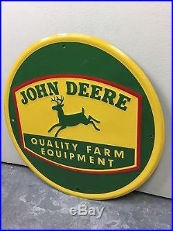 RARE! John Deere Vintage Embossed Metal Sign Case Porcelain Tractor Oil