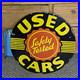 RARE Vintage 1950s OLDSMOBILE Dealership Gas Oil Porcelain Flange Sign 22 X 23