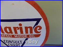 RARE Vintage 42 Polarine Consult Chart Motor Oil Raco Sign Gas Porcelain Old
