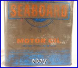 RARE Vintage Advertising Seaboard 2 Gallon Empty Metal Motor Oil Can