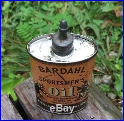 RARE Vintage BARDAHL Sportsmen's Oil Guns Fishing Tackle Tin Can Cool GRAPHICS