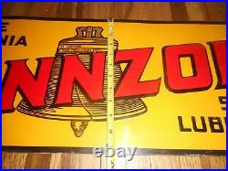 RARE Vintage Embossed PENNZOIL MOTOR OIL TIN TACKER Advertising Gas Station Sign