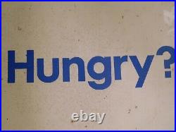 RARE! Vintage Forgotten MOBIL Advertising Slogan LOST TIRED HUNGRY Sign YES
