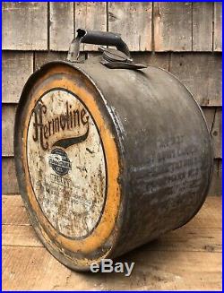 RARE Vintage HERMOLINE Oil Herring-Wissler 5 Gallon Gasoline Station Rocker Can