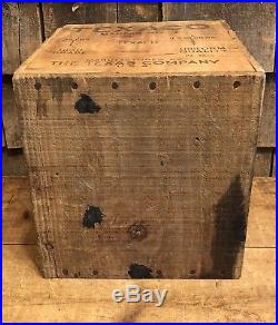RARE Vintage Old TEXACO Marfak No. 1 Texas Co. Gas Oil Wooden Crate Sign