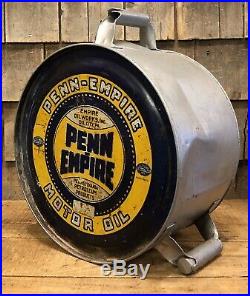 RARE Vintage PENN EMPIRE Motor Oil 5 Gal Gas Service Station Rocker Can
