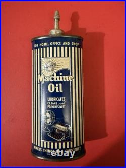 RARE Vintage RADIANT Machine Oil Lead Top Handy Oiler Tin Can