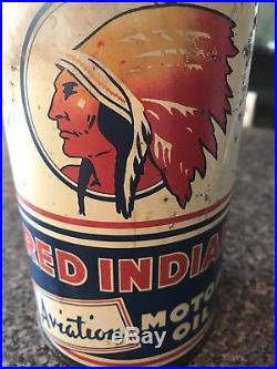 RED INDIAN AVIATION Motor Oil Can Vintage Canadian