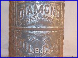 Rare Antique Diamond Glass / Tin Oil Can Pat. Mar. 27 1883 Kerosene Can Bottle
