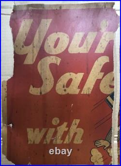 Rare Antique Vintage ATLANTIC GAS & OIL SUMMER LUBRICANTS SIGN BASEBALL 28x25
