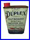 Rare Full Vintage DUPLEX Outboard Special Motor Oil Can SAE 30 with Red Cap